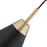 4_Tango 15" Wide Matte Black and Burnished Brass Pendant Light more views