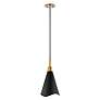 6_Tango 15" Wide Matte Black and Burnished Brass Pendant Light more views