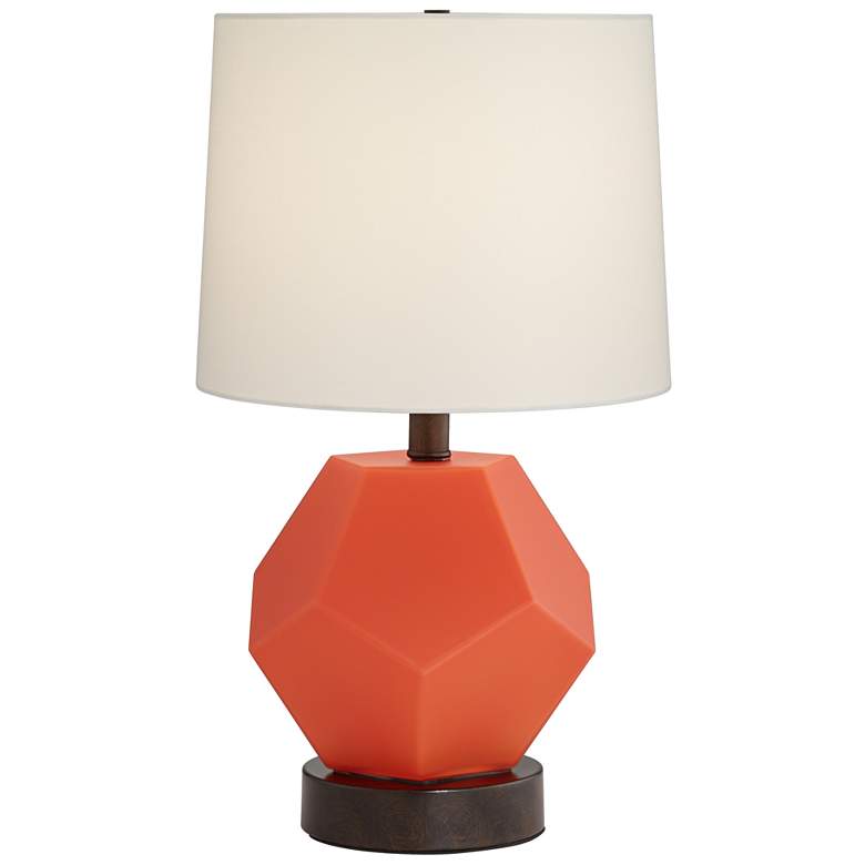 Image 1 Tango 19 3/4 inch High Orange Etched Glass Accent Table Lamp