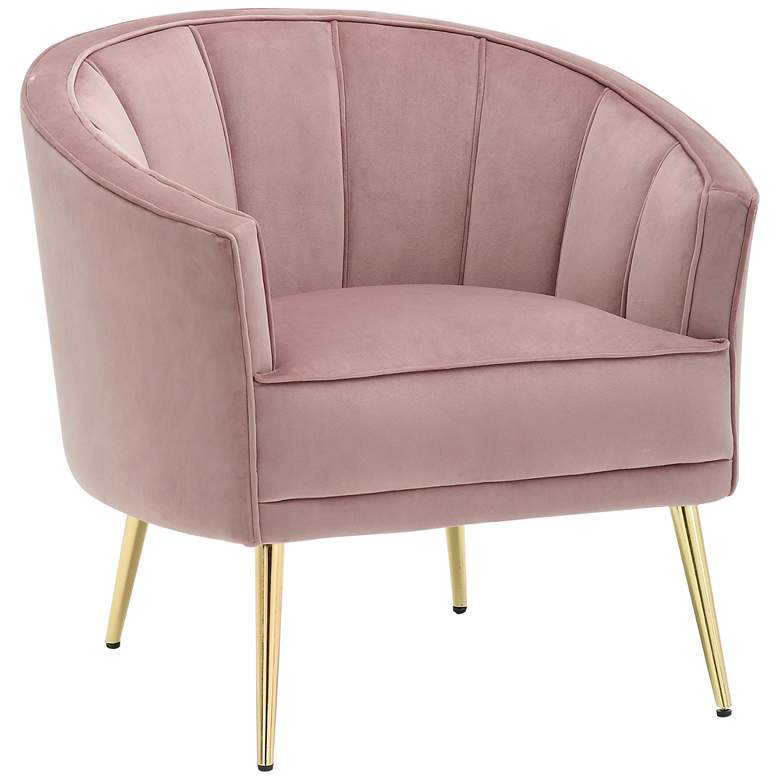 Tania Blush Pink Velvet Tufted Accent Chair