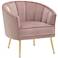 Tania Blush Pink Velvet Tufted Accent Chair