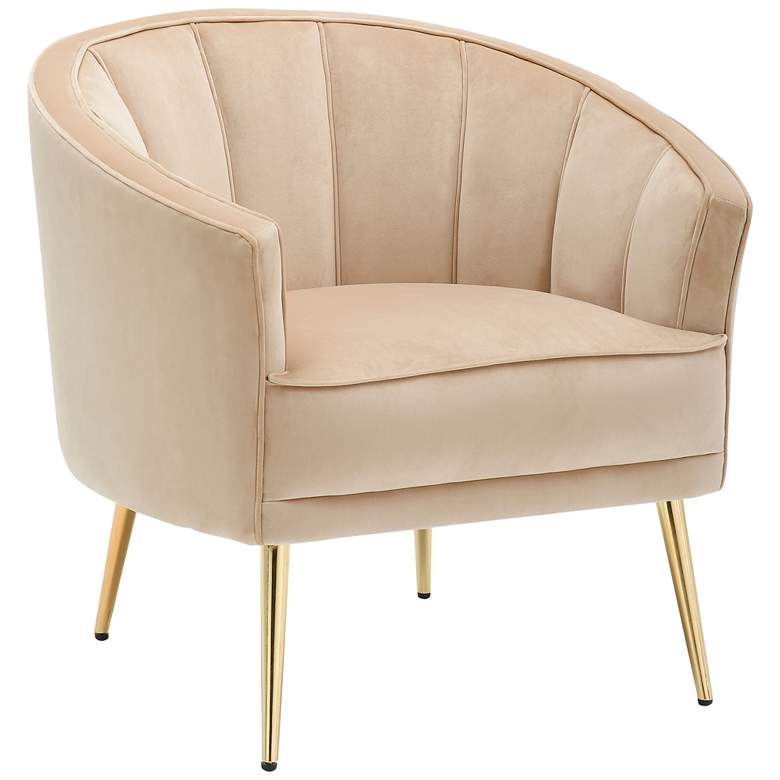 Image 3 Tania Champagne Velvet Tufted Accent Chair