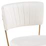 Thumbnail3 of Tania Cream Velvet Fabric Adjustable Swivel Task Chair more views