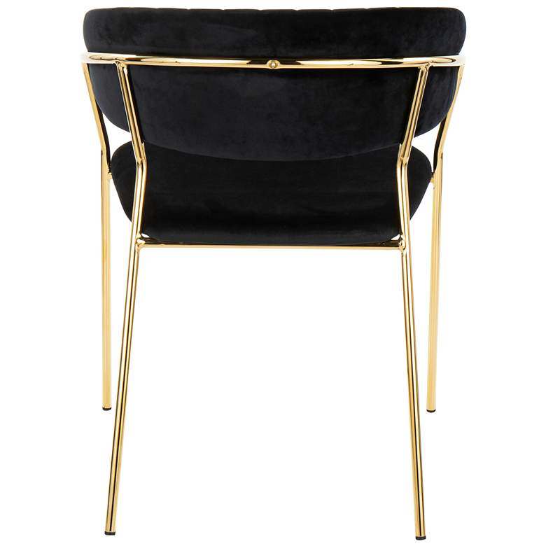 Tania Gold Metal with Black Velvet Armchairs Set of 2 more views