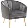 Tania Gray Velvet Tufted Accent Chair