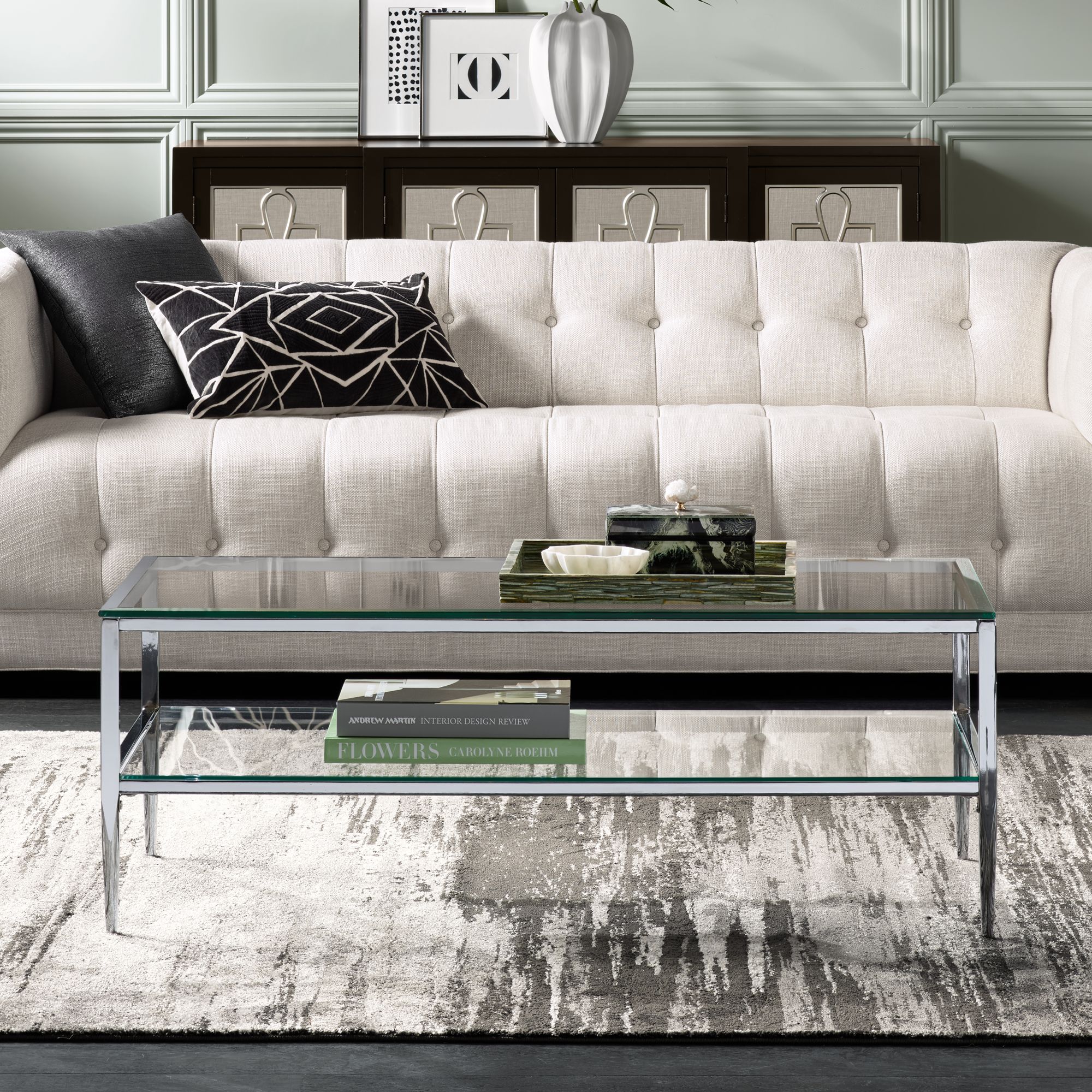 rectangle coffee table styling