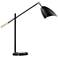 Tanko Black and Antique Brass Adjustable Desk Lamp with Outlet and USB Port