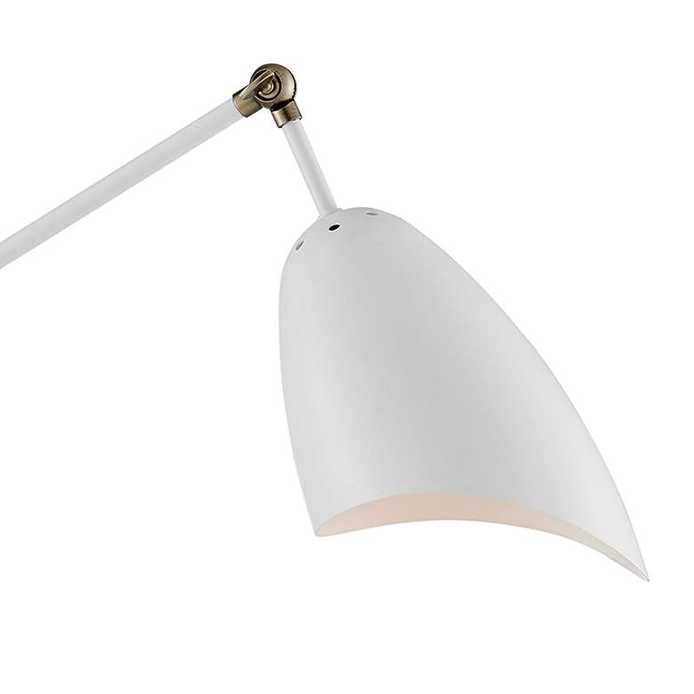 Tanko White and Antique Brass Adjustable Modern Outlet and USB Desk Lamp more views