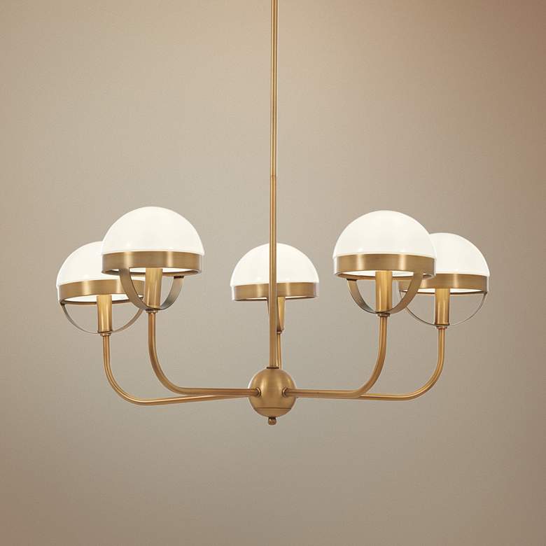 Image 1 Tannehill 26 1/4" Wide Aged Brass 5-Light Chandelier