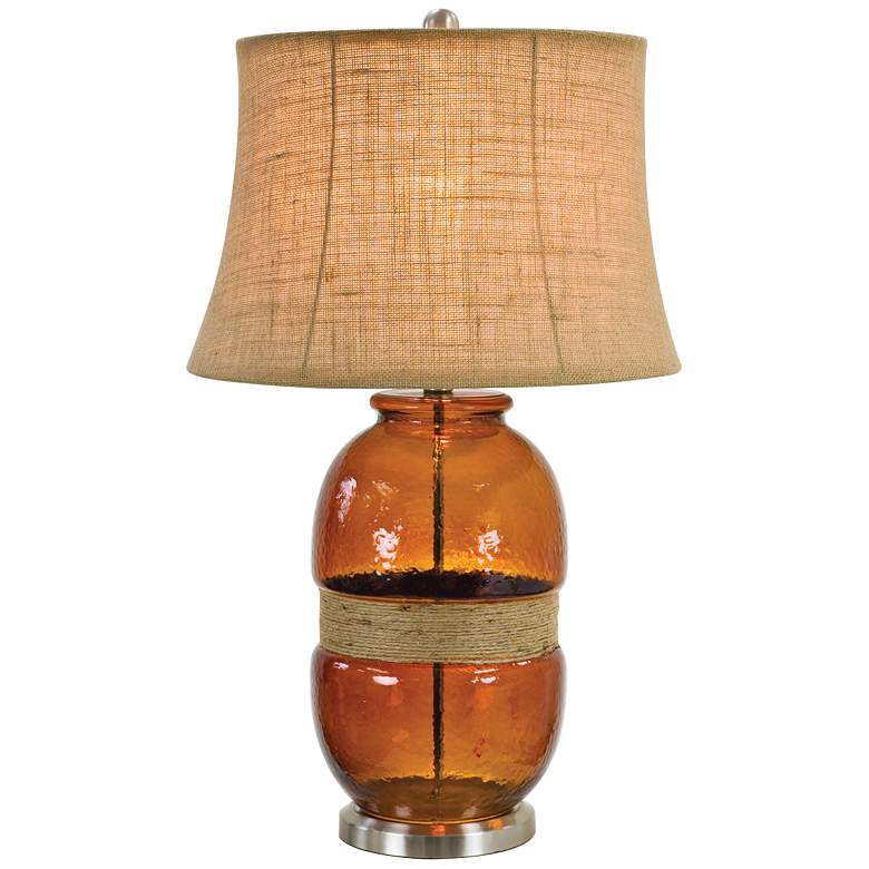 Image 1 Tannehill Jute Twine Dark Amber Glass Table Lamp