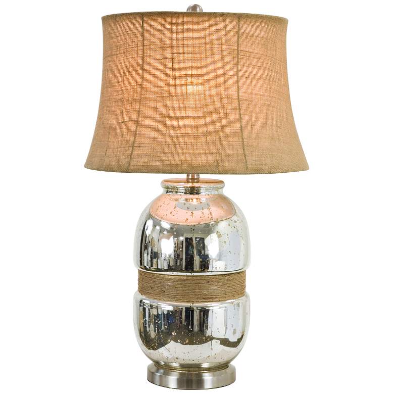 Image 1 Tannehill Jute Twine Silver Plated Glass Table Lamp