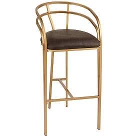 Image2 of Tanner 30" Luxe Gold and Brown Barstool