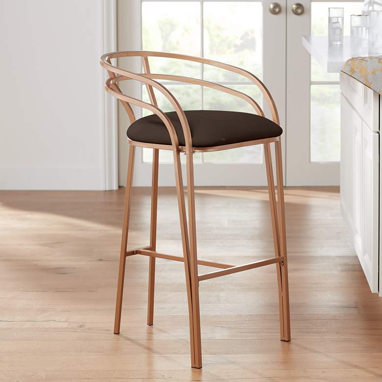 Image 1 Tanner 30" Luxe Gold and Brown Barstool
