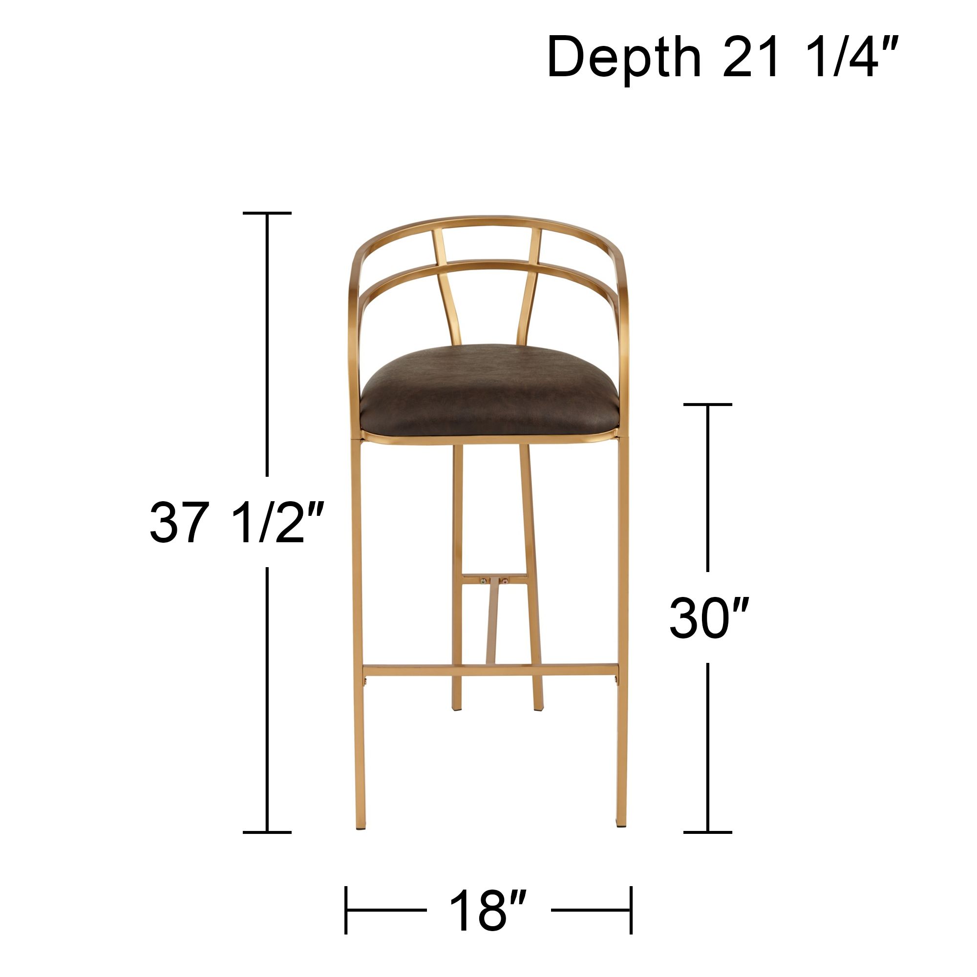 Tanner 30" Luxe Gold and Brown Barstool