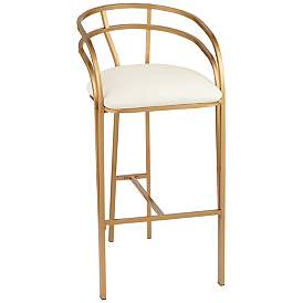 Image3 of Tanner 30" Luxe Gold and White Barstool