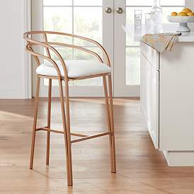 Image2 of Tanner 30" Luxe Gold and White Barstool