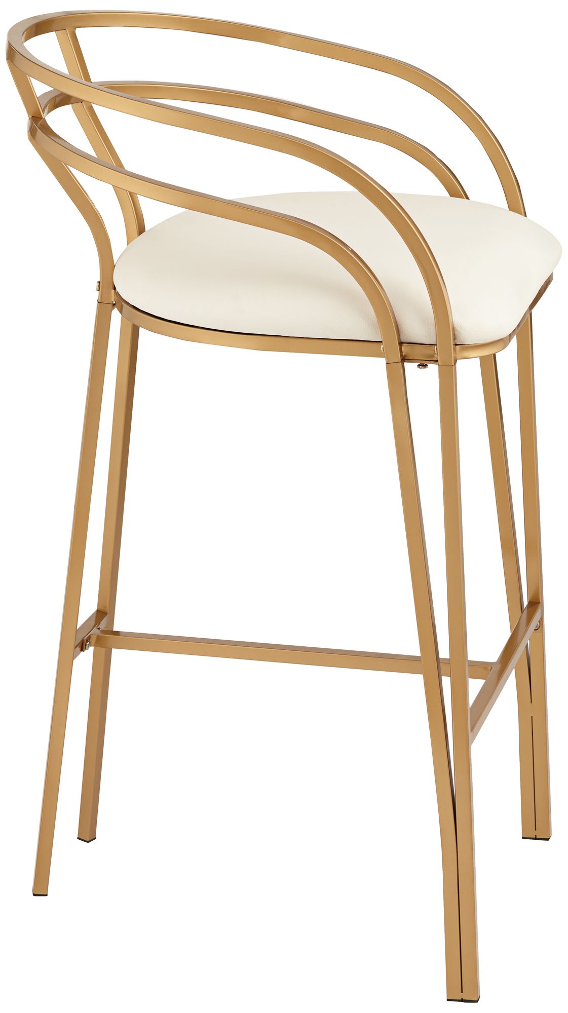 Tanner 30" Luxe Gold and White Barstool in scene