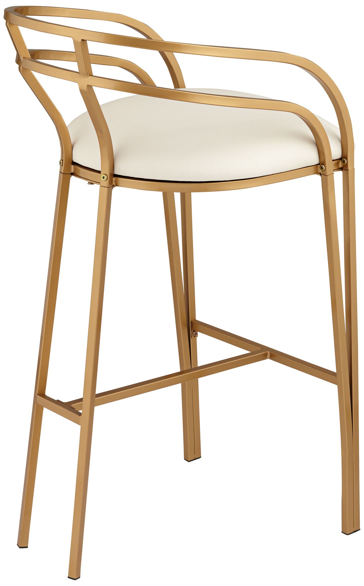 Tanner 30" Luxe Gold and White Barstool in scene