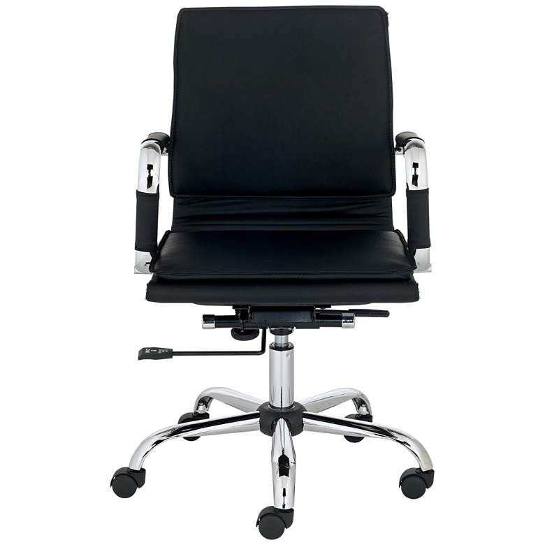 Image 5 Tanner Black Faux Leather Lowback Desk Chair more views