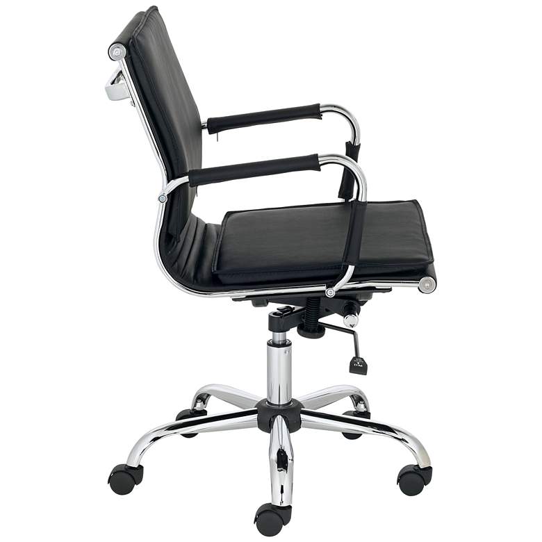 Image 6 Tanner Black Faux Leather Lowback Desk Chair more views