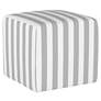 Tanner Canopy Stripe Storm and Twill Square Cube Ottoman