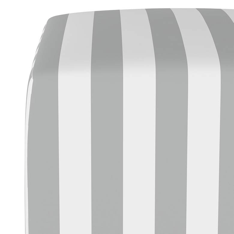 Image 3 Tanner Canopy Stripe Storm and Twill Square Cube Ottoman more views
