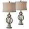 Tanner Distressed Light Gray Table Lamps Set of 2