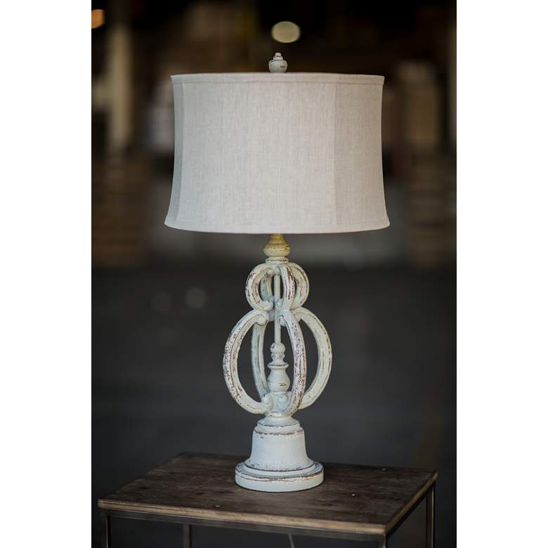 Image 4 Tanner Distressed Light Gray Table Lamps Set of 2 more views