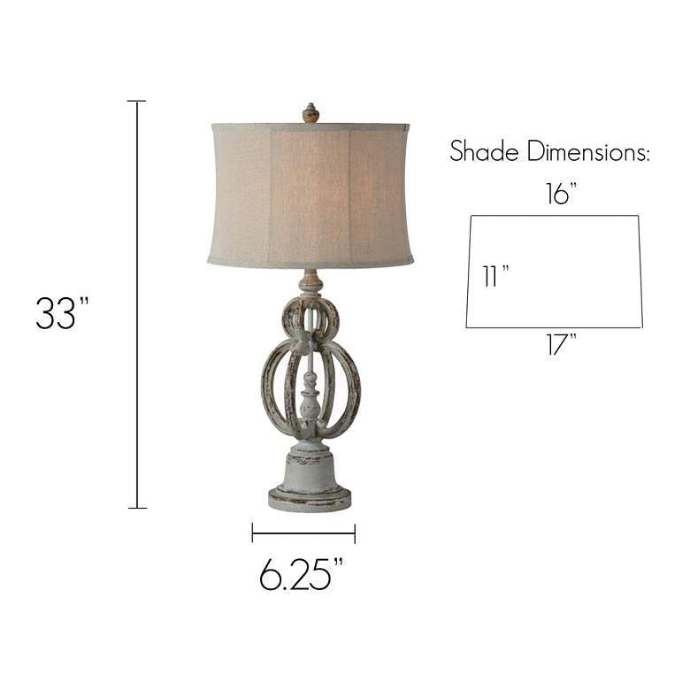 Image 5 Tanner Distressed Light Gray Table Lamps Set of 2 more views
