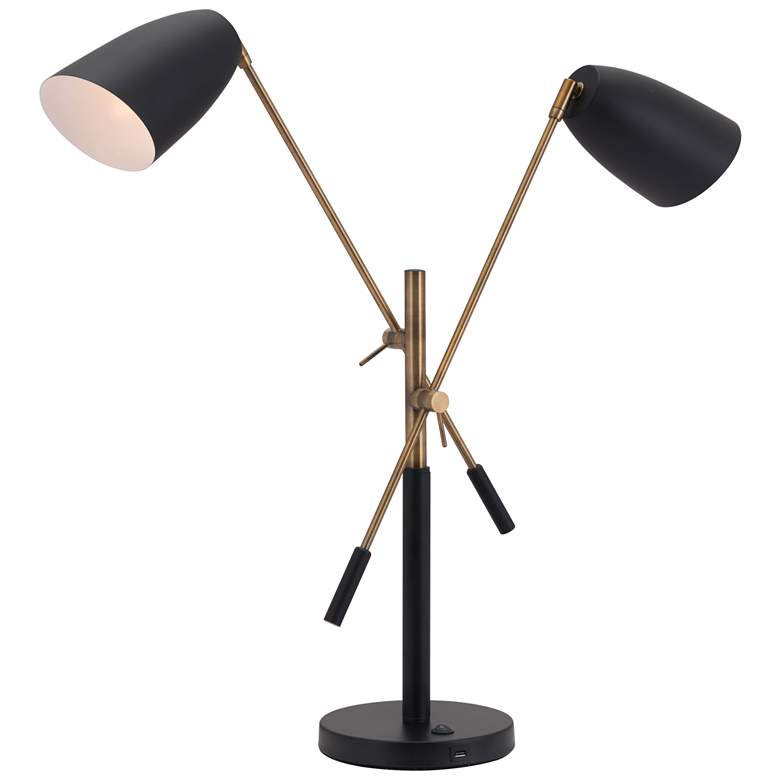 Image 1 Tanner Table Lamp Black &amp; Brass