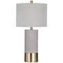 1_Tano Gray Cement and Antique Brass Cylinder Table Lamp
