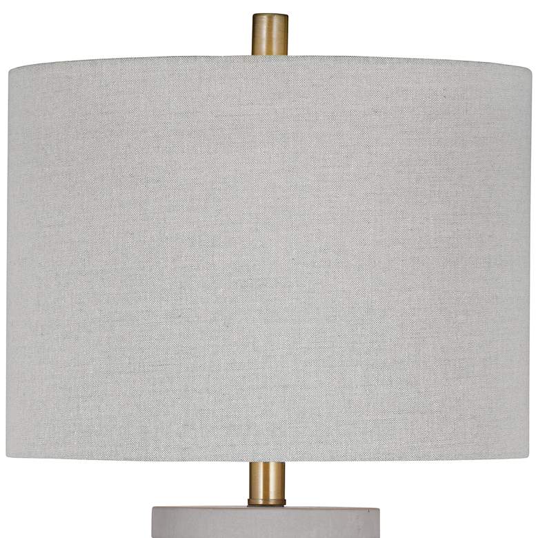 Image 2 Tano Gray Cement and Antique Brass Cylinder Table Lamp more views