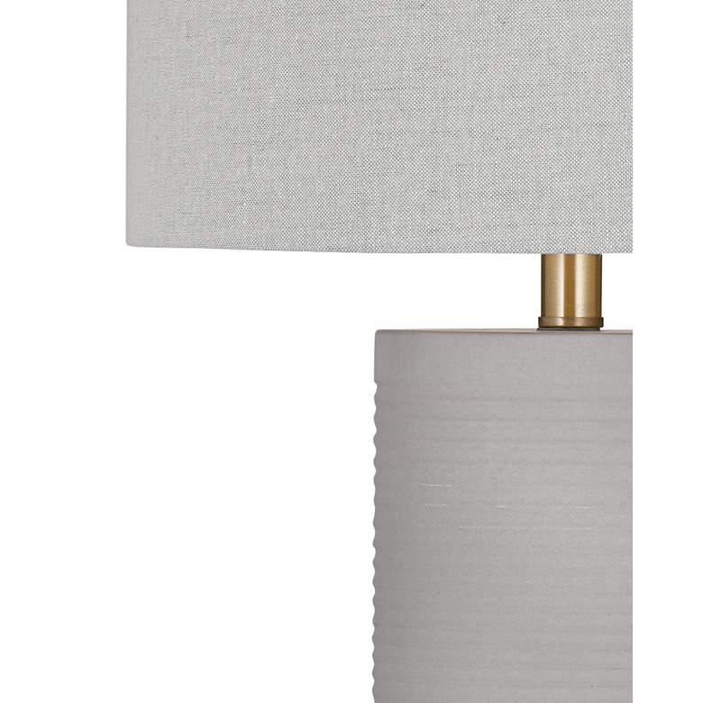 Image 3 Tano Gray Cement and Antique Brass Cylinder Table Lamp more views