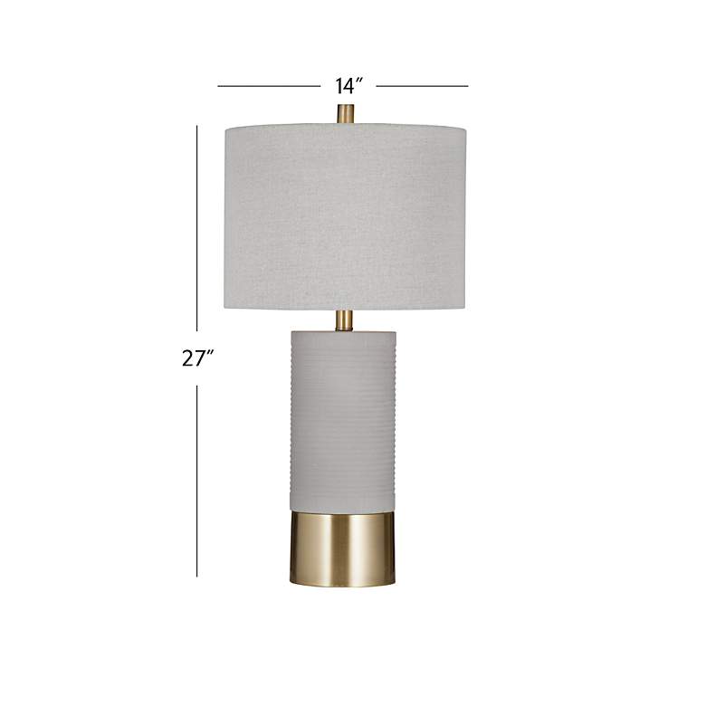 Image 4 Tano Gray Cement and Antique Brass Cylinder Table Lamp more views