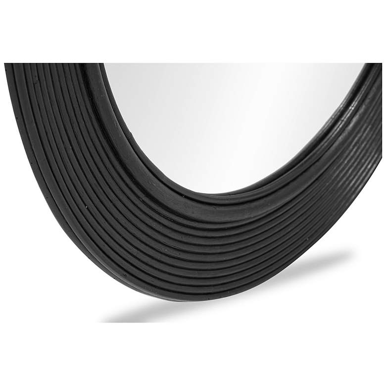 Image 4 Tanya Black Rattan Round Wall Mirror more views