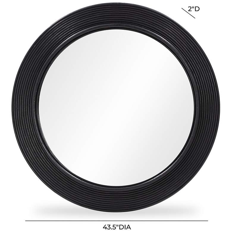 Image 5 Tanya Black Rattan Round Wall Mirror more views