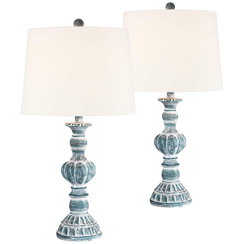Image 3 Tanya Blue Wash Table Lamps Set of 2 with Smart Sockets