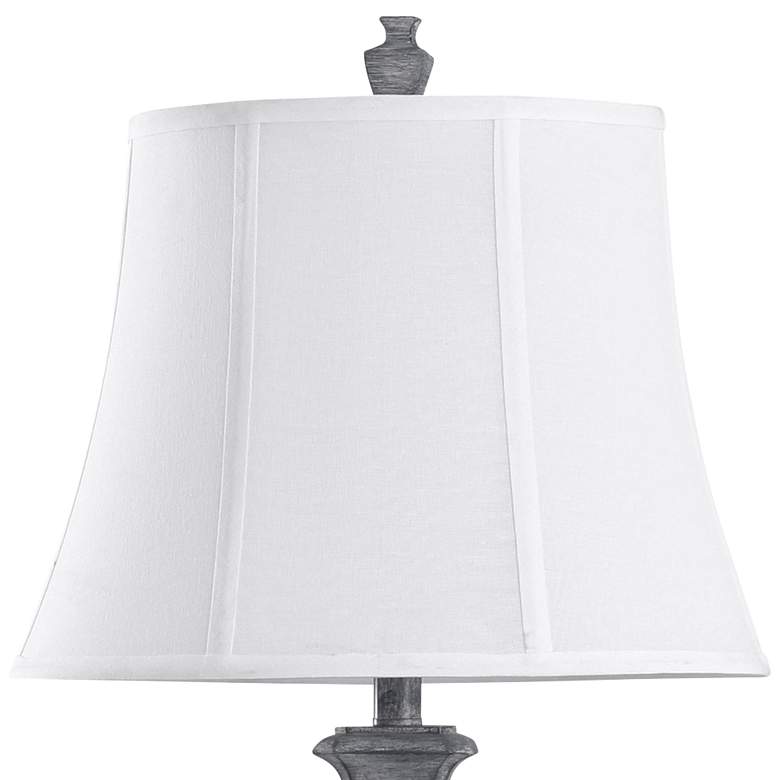 Image 2 Tao's Denim Blue Ribbed Urn Table Lamp more views