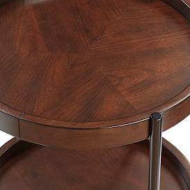 Image4 of Taos 20 1/4" Wide Round Walnut Accent Table more views