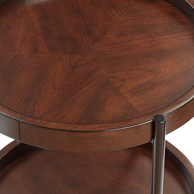 Image 4 Taos 20 1/4" Wide Round Walnut Accent Table more views
