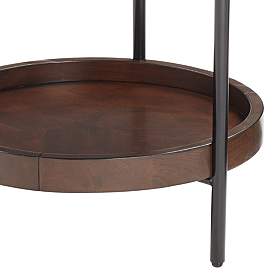 Image5 of Taos 20 1/4" Wide Round Walnut Accent Table more views