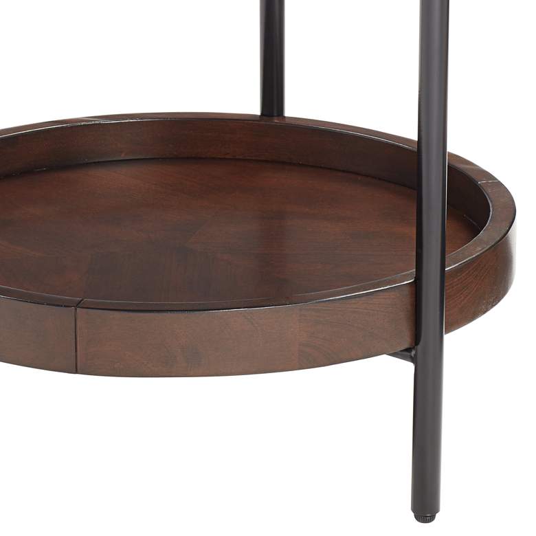 Taos 20 1/4&quot; Wide Round Walnut Accent Table more views