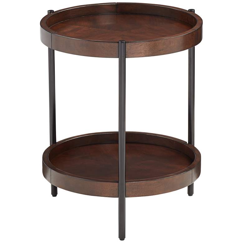 Taos 20 1/4&quot; Wide Round Walnut Accent Table more views