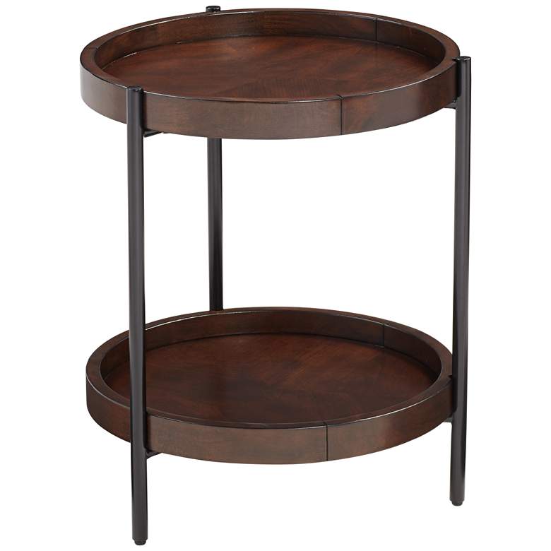 Image 7 Taos 20 1/4 inch Wide Round Walnut Accent Table more views