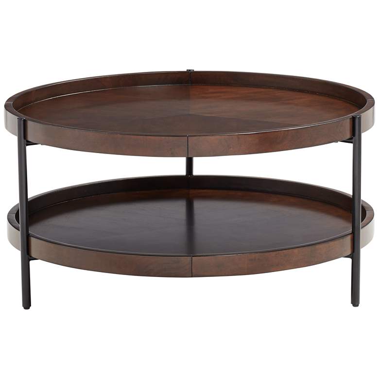 Image 3 Taos Brown Wood Round Coffee Table