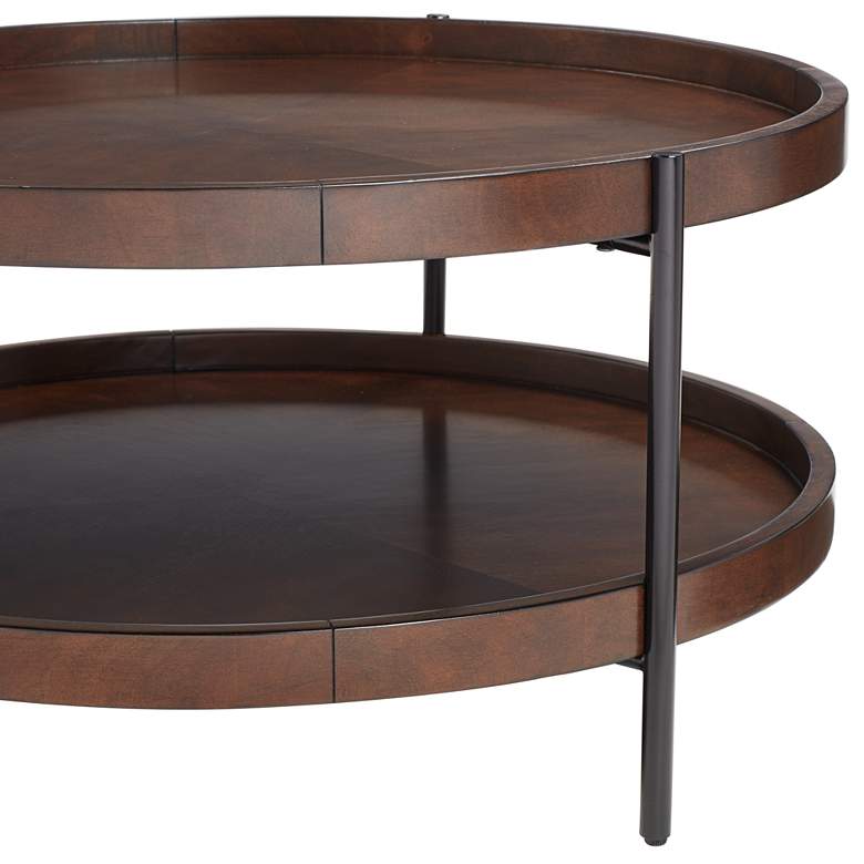 Image 5 Taos Brown Wood Round Coffee Table more views