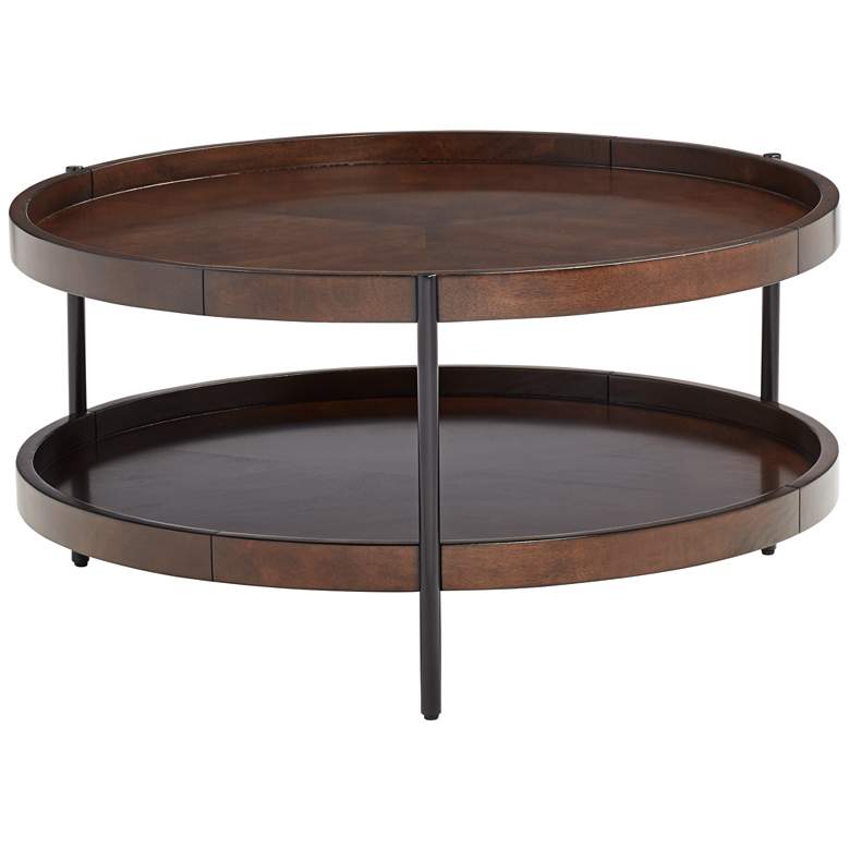 Image 7 Taos Brown Wood Round Coffee Table more views