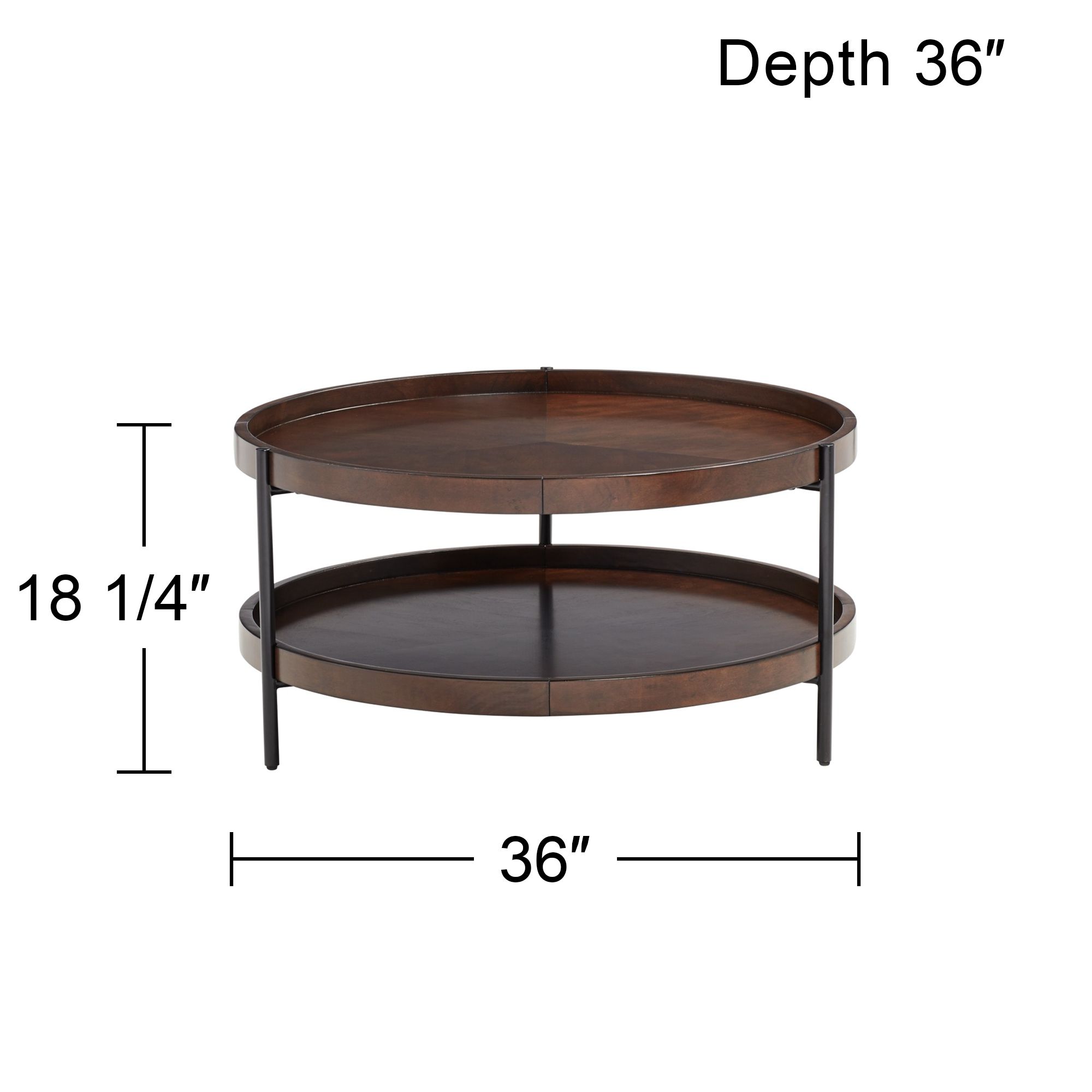 Taos Brown Wood Round Coffee Table in scene