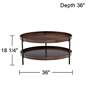 Taos Brown Wood Round Coffee Table in scene