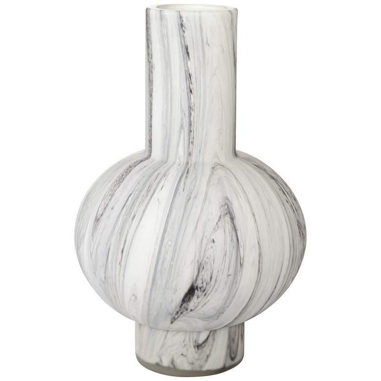 Image 3 Taos Matte Black & White 11 3/4"H Decorative Vase